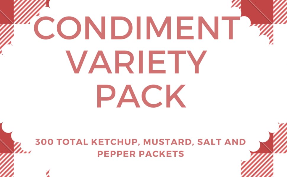 Condiment Packets Variety Pack 300 Total Single Serve