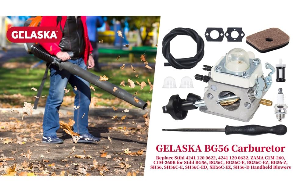 GELASKA BG56C Carburetor Replaces ZAMA C1MS260B, C1MS260