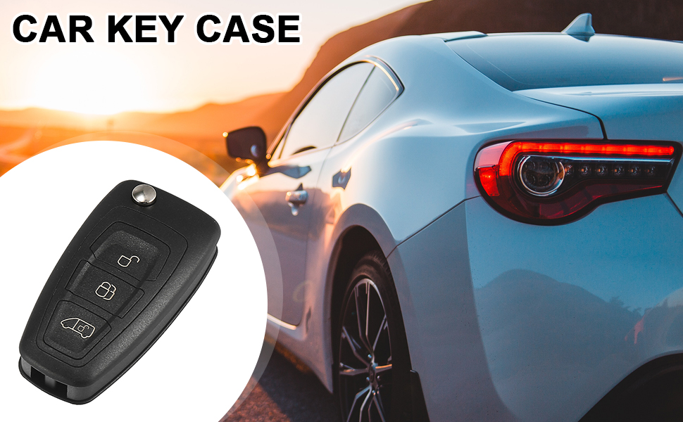 X AUTOHAUX 3 Key Button Car Key Fob Flip Key Case Shell for Ford