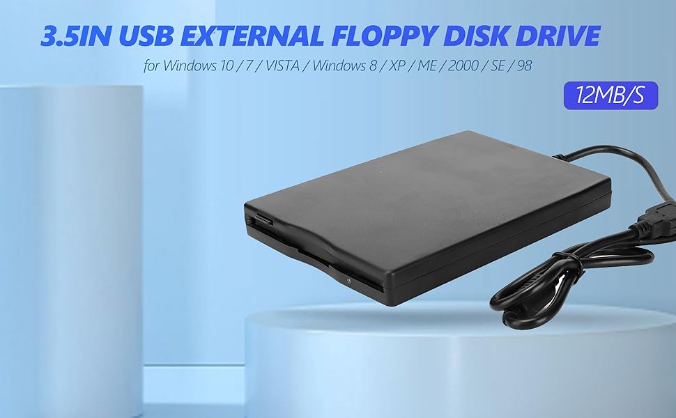Floppy Disk Reader, Portable Floppy Drive 3.5 inches Ultrathin USB