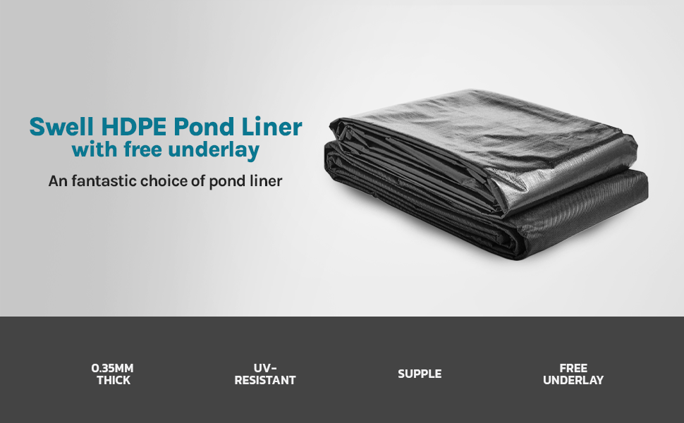 Swell UK 4 x 6m Pond Liner and Free Underlay Ideal for Koi & Fish