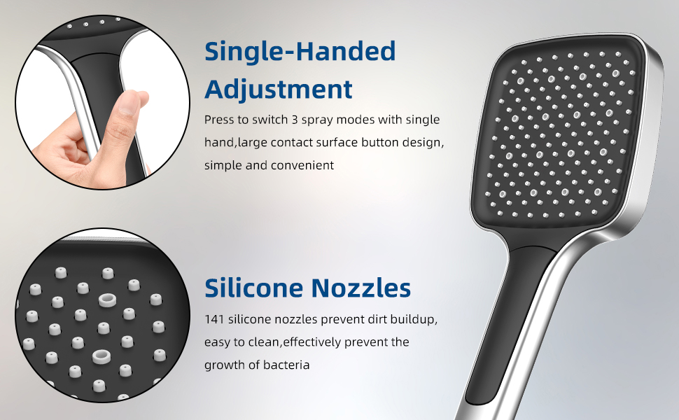 Shower Head, High Pressure Shower Heads with 3 Spray Modes, Power