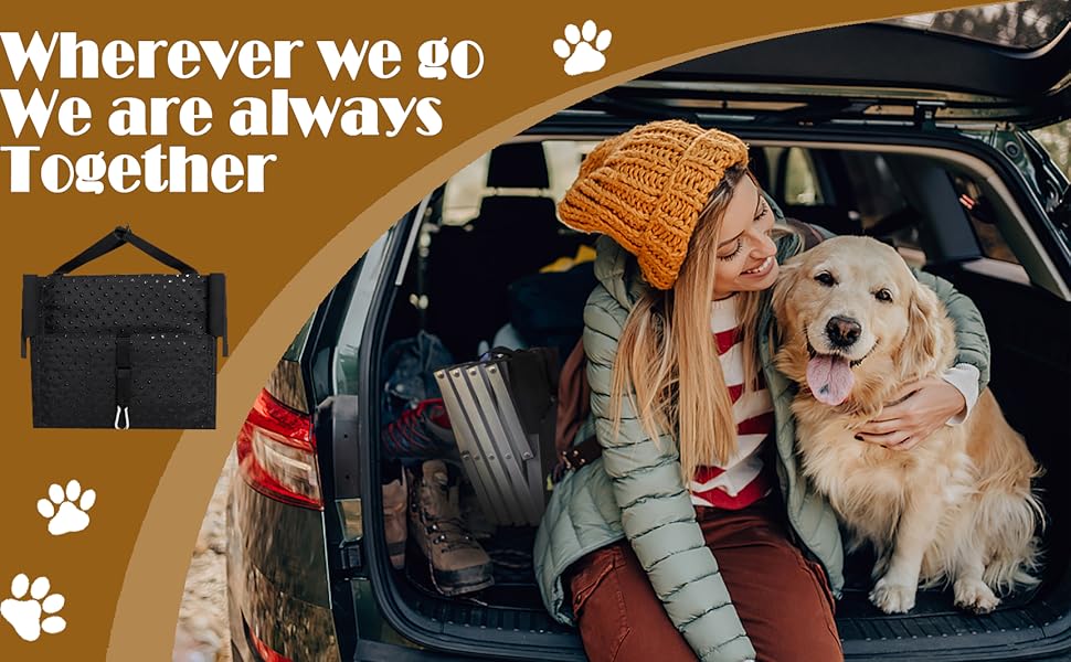 Upgraded Dog Steps for Car, 5 Steps Dog Car Ramp, Dog Stairs for Medium