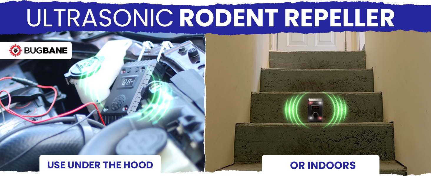 Ultrasonic Rodent Repellent Under Hood Animal Repeller Rat Deterrent For Car Engines