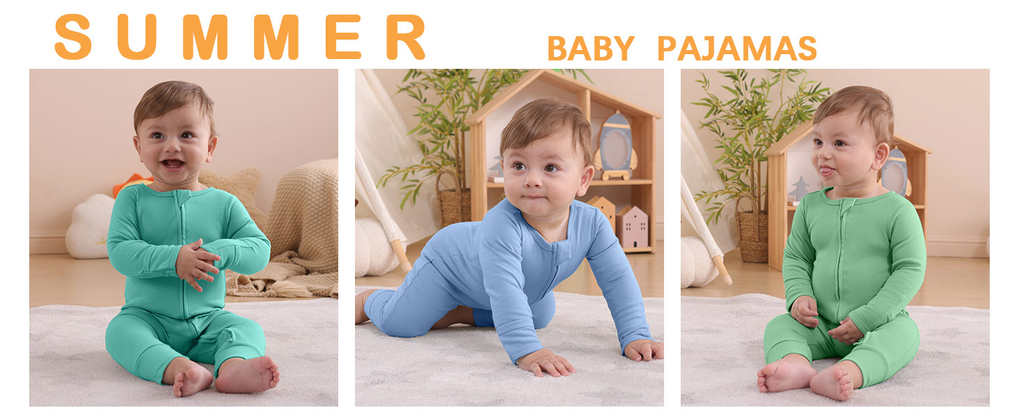 Long Sleeve Cotton Pajamas Footless Baby Bodysuits