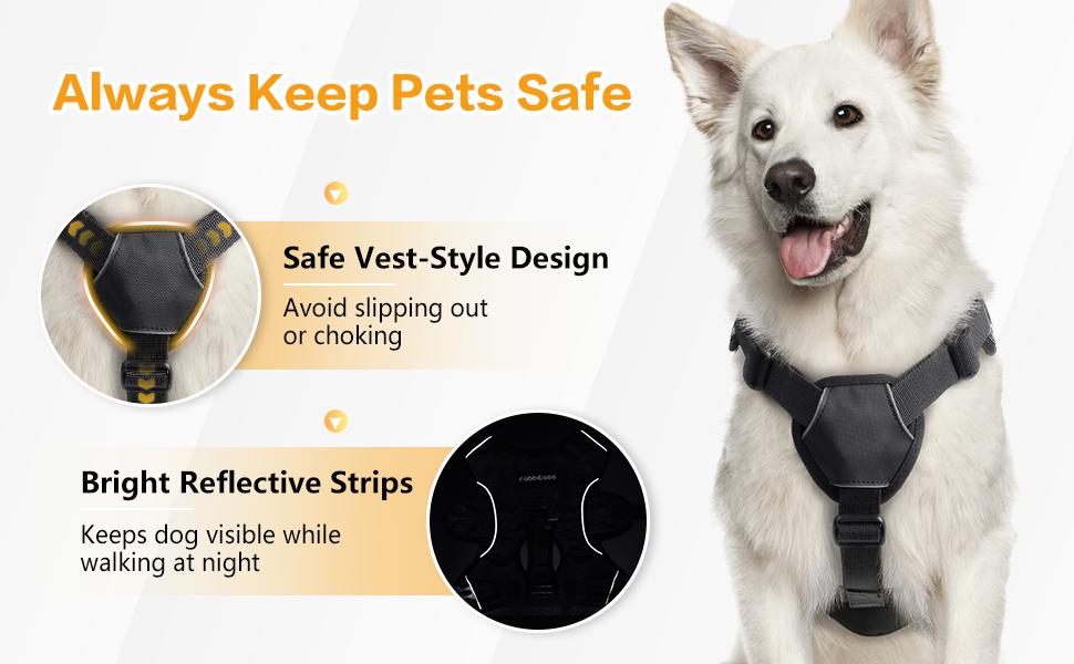 rabbitgoo EscapeProof Dog Harness NoPull Adjustable Reflective