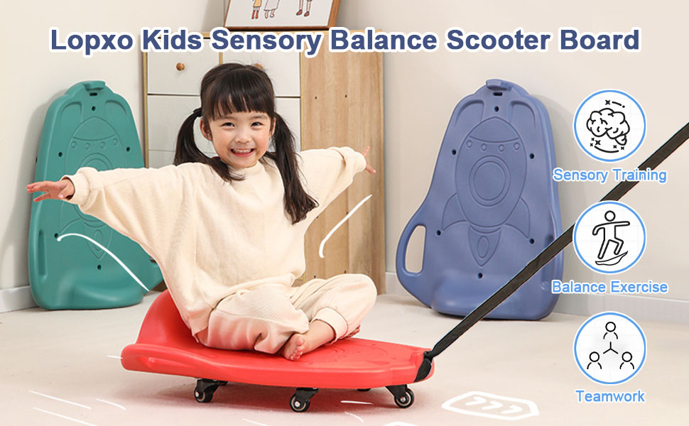 Kids Scooter Autism Sensory Sit and Spin Toy, Sitting