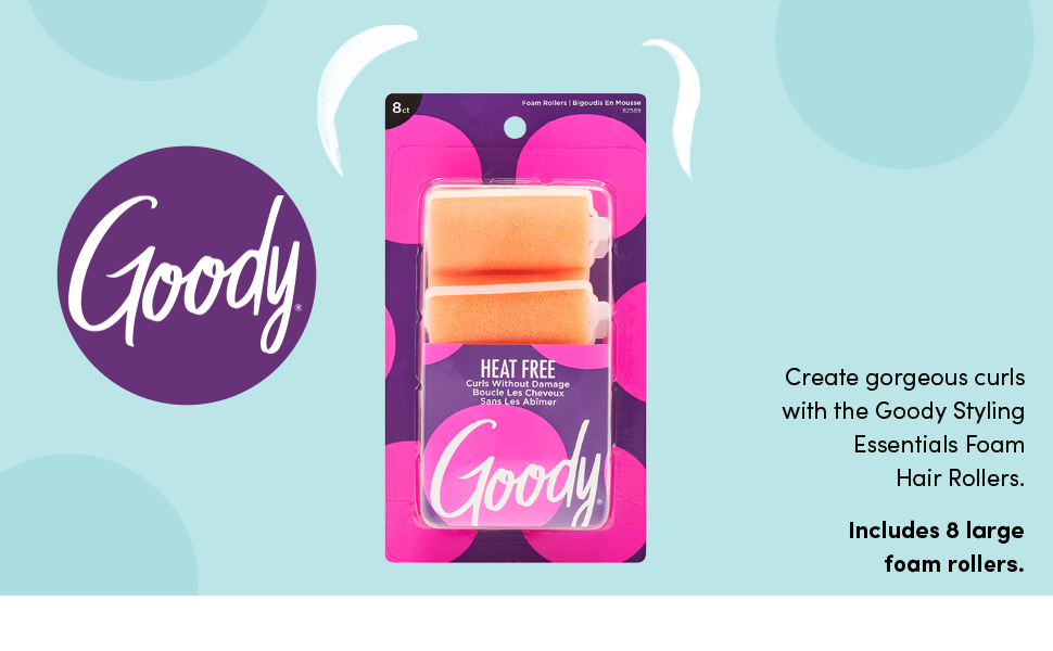 Goody Foam Rollers, XLarge, 8 Count (Pack of 1) Hair