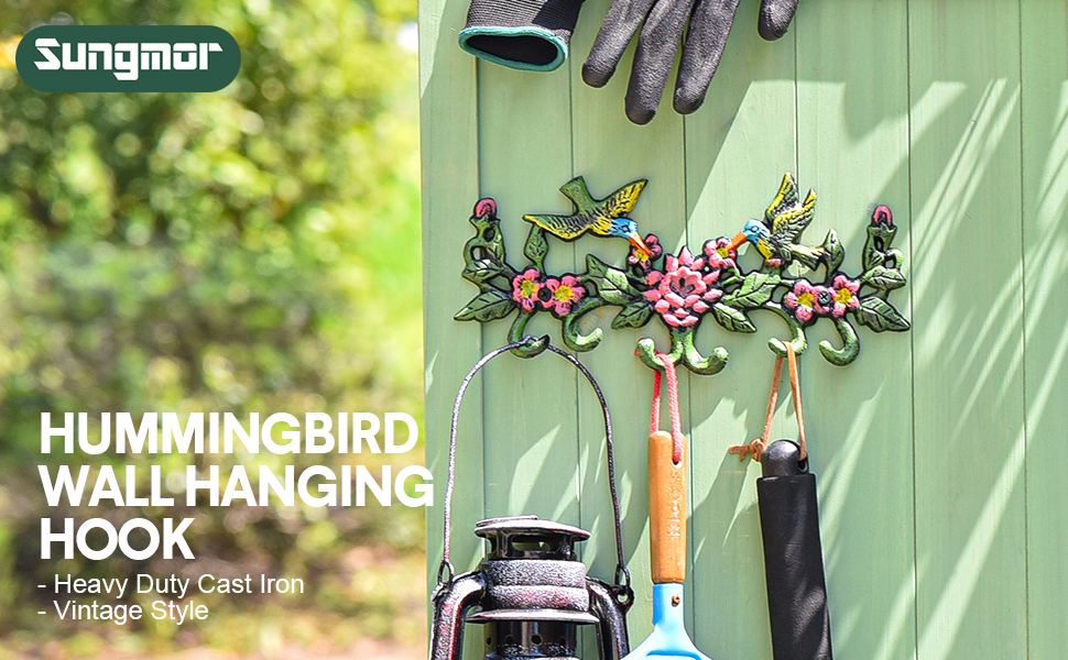 Sungmor Cast Iron Stylish Coat Hook Hanger with Multicolor