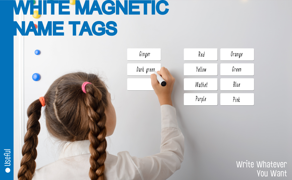 Name Tag Label, 54 PCS Dry Erase Reusable Blank Name Stickers