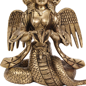 銅製 女媧神像 蛇身人首像 工芸品 居宅供養置物 銅製 女媧神像 蛇身人