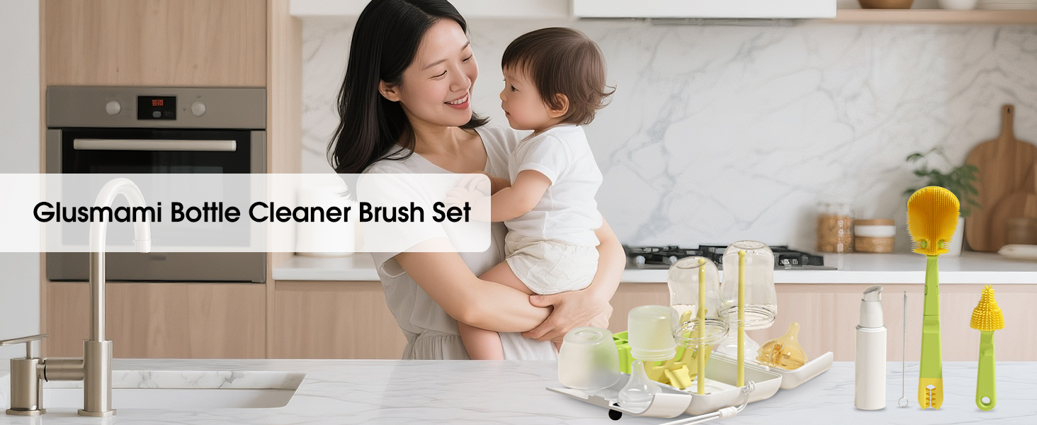 travel baby bottle brush set