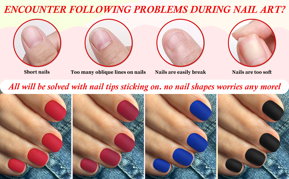 press on nails for kids, short fake nail, black press on nails, red press on nails, fake nails short