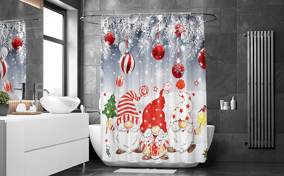 Romantic Angels Christmas Shower Curtain Winter Shower