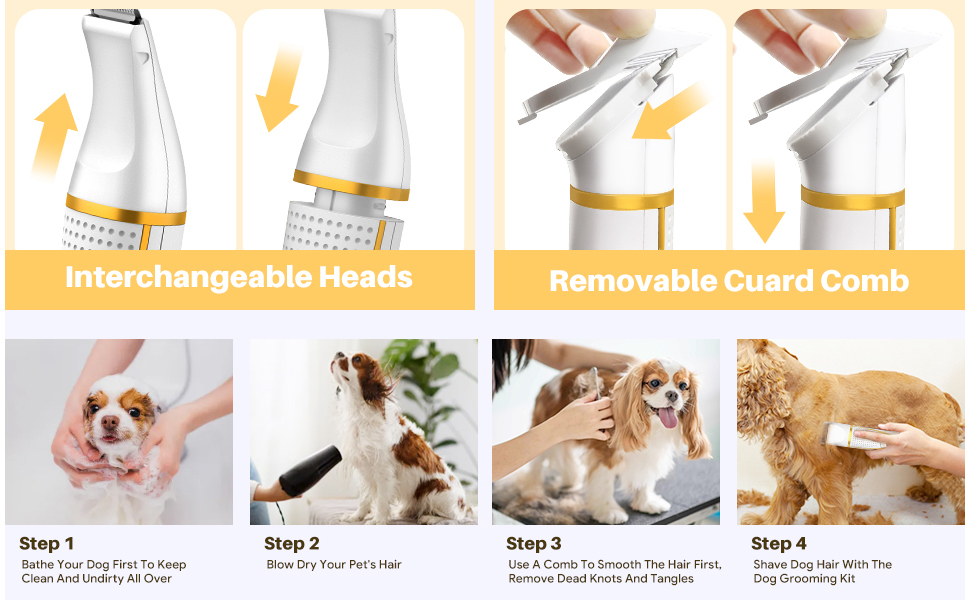 AIBORS Small Dog Grooming Kit, 4 in 1 Electric Dog Trimmer