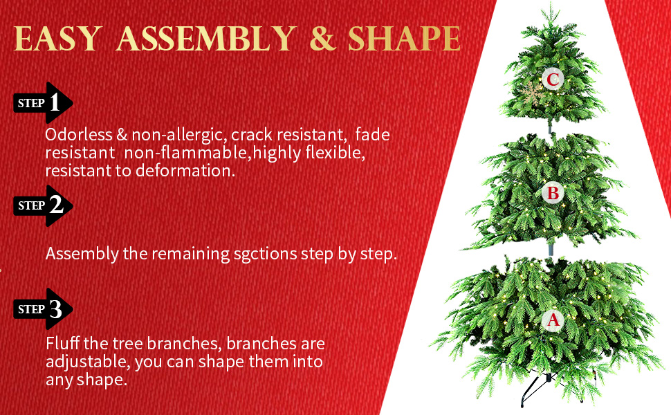 6ft Prelit Christmas Tree, Premium Artificial Christmas