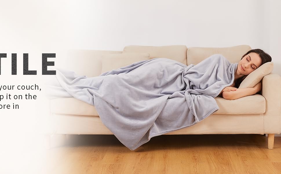 LanYunUmi Ultra Soft Fleece Throw Blanket, No Shed No Pilling Luxury Plush Cozy