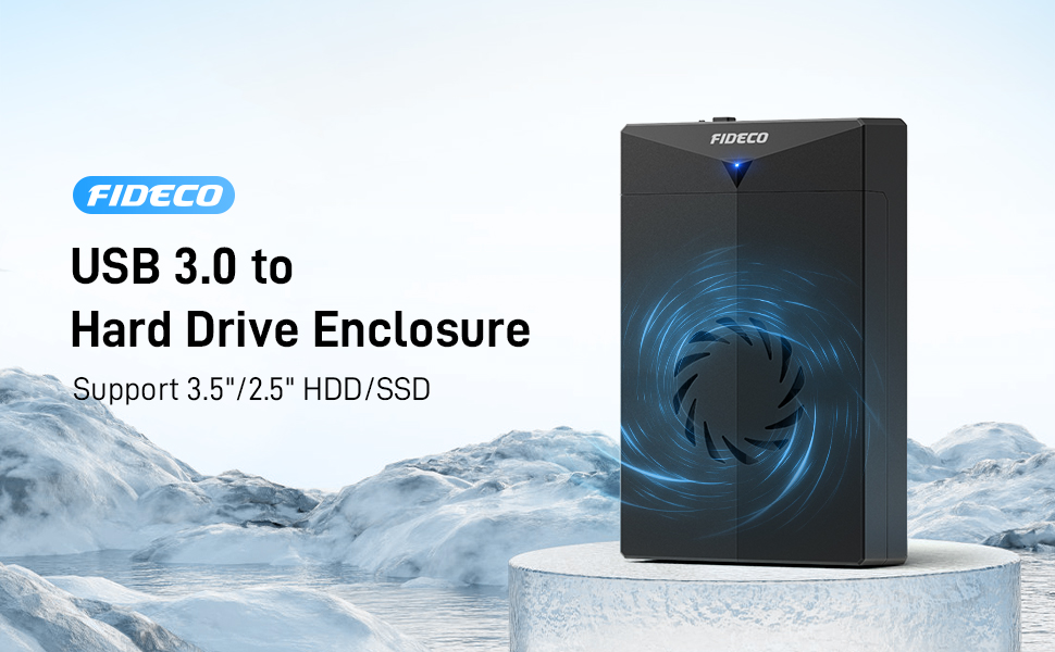 FIDECO External Hard Drive Enclosure, USB 3.0 to SATA Hard Drive