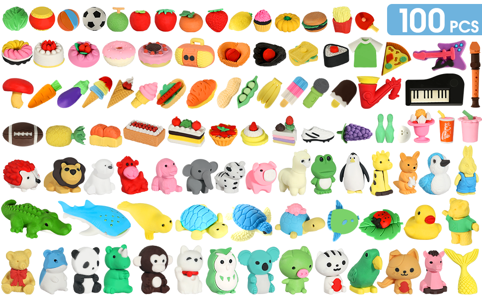 Mua MGparty 100PCS Animal Pencil Erasers Bulk Take Apart Erasers 3D