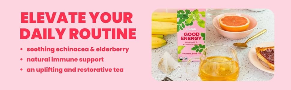 energy tea, herbal tea, ashwagandha, moringa, tea, tea bags, organic tea