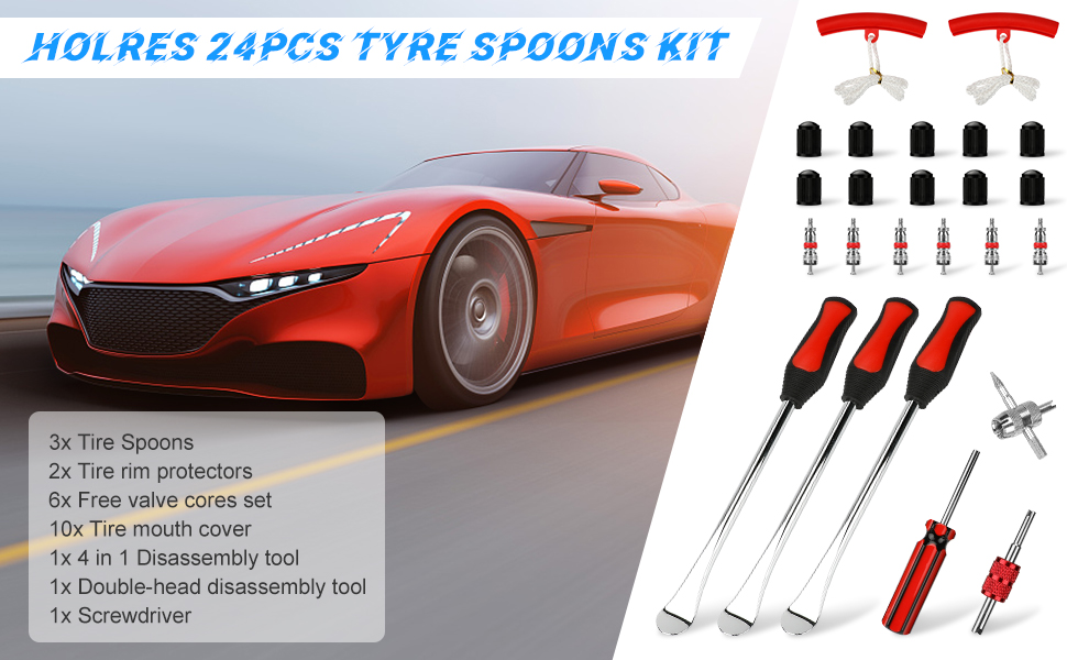 Tire Spoons, 24Pcs Motorcycle Wheel Rim Protectors 300mm Tyre Levers