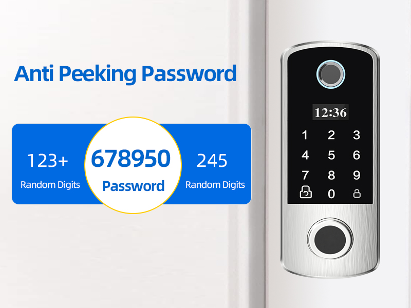 BEBASIA Fingerprint Door Lock with 2 Level Handles, Smart Door Lock