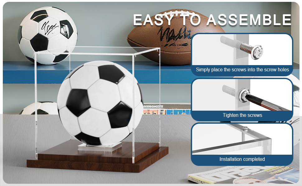 Soccer ball display case