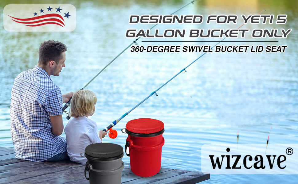 5 Gallon Bucket Seat for Yeti Bucket Only, Swivel Bucket Lid with Padded Top for