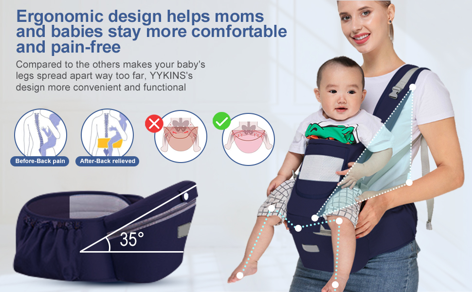 Ergonomic design helps moms and babies stay more comfortable and pain-free
