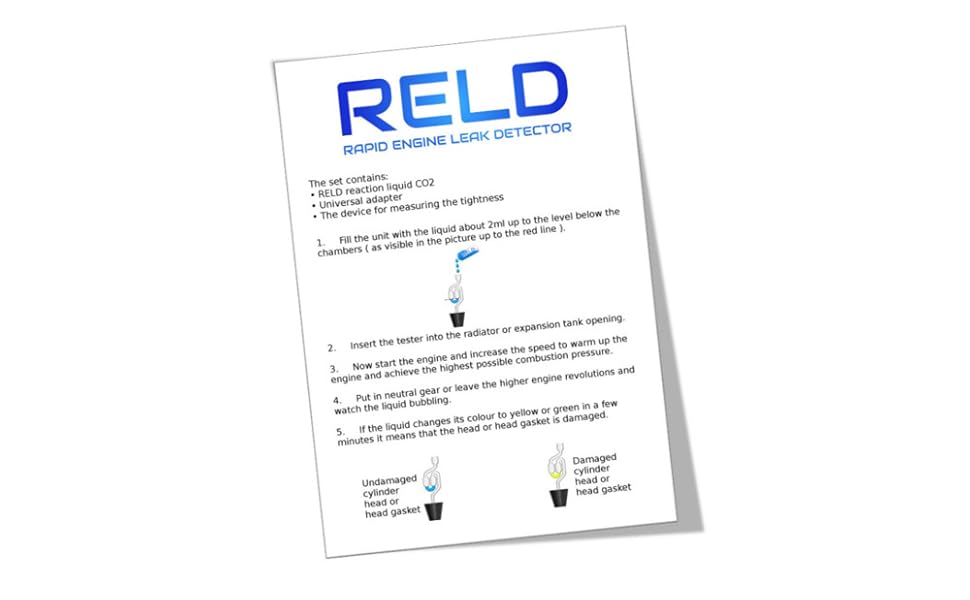 RELD Cylinder Head Gasket Tester Kit CO2 Combustion Leak Gas Test