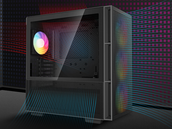 DeepCool CH560 ATX Hybrid PC Case High-Airflow 140mm PWM ARGB Fans