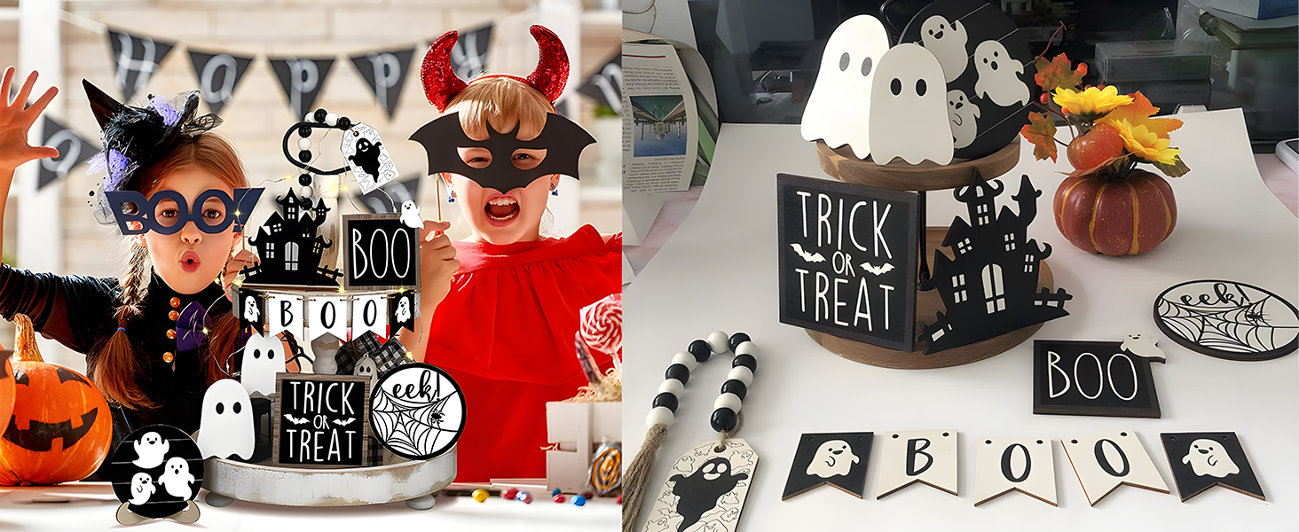 Halloween Tiered Tray Decor Set