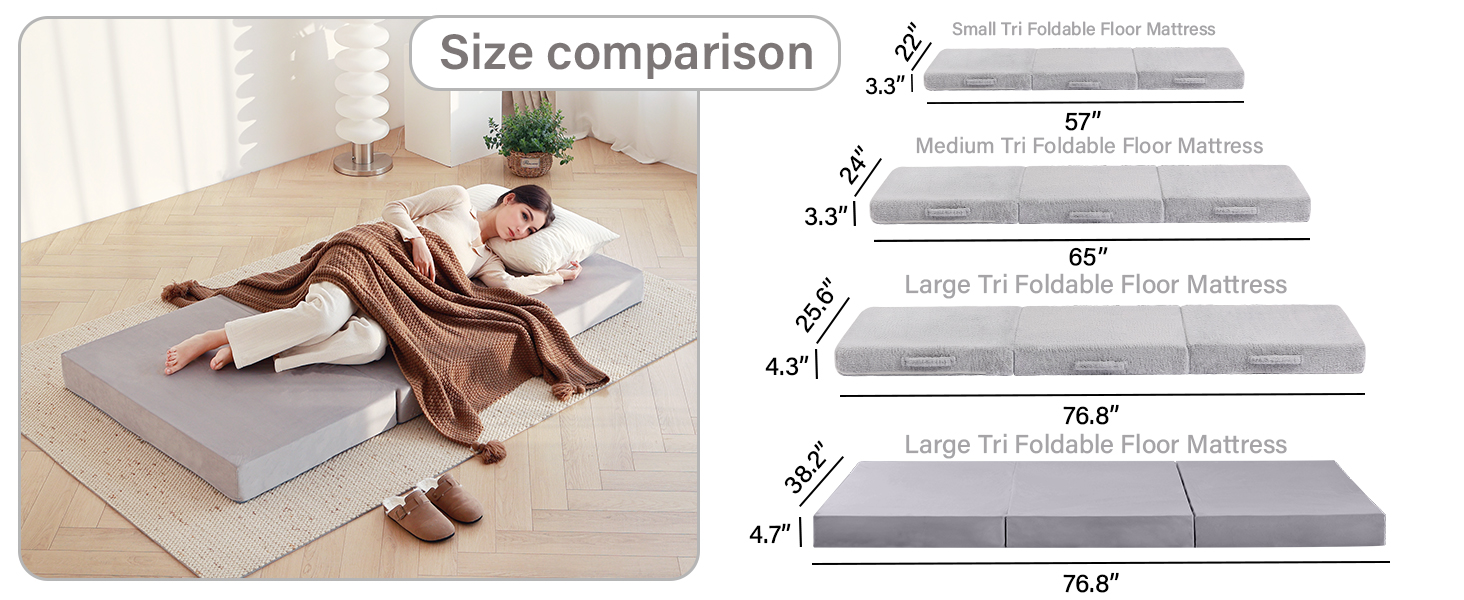 Tiita Tri Foldable Floor Mattress for Adults