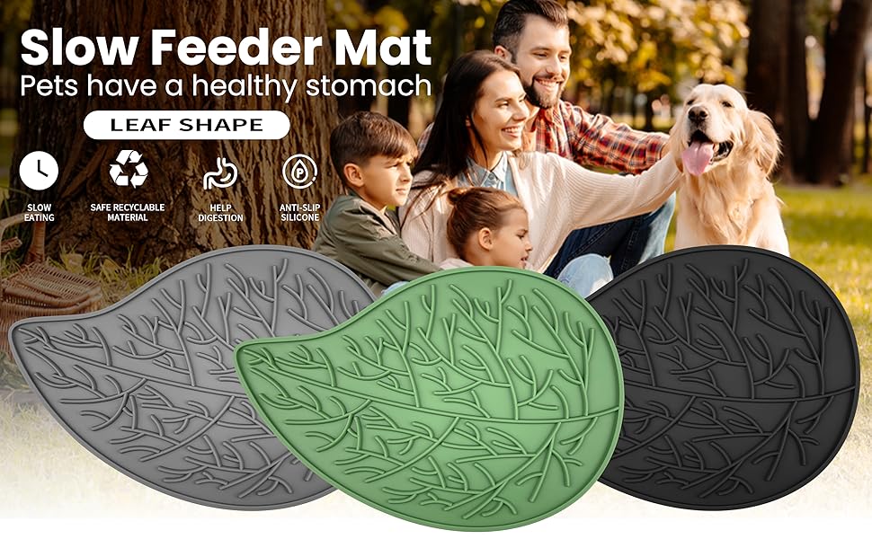 Ptlom 2 Pack Silicone Pet Lick Mat for Dogs and Cats Slow