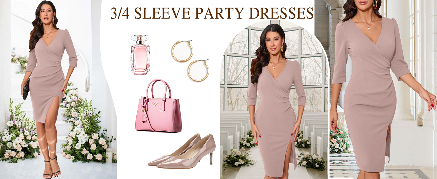 3/4 sleeve Bodycon Dresses
