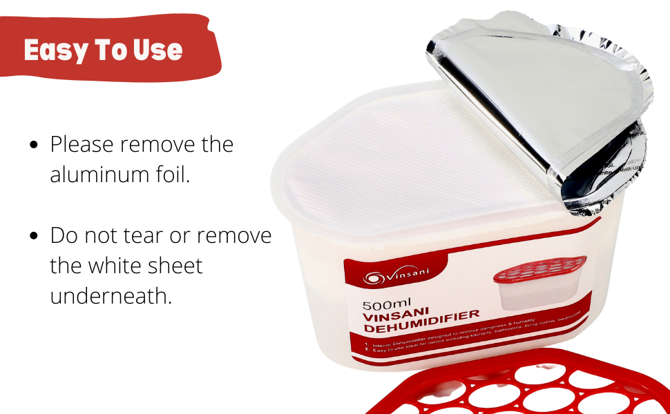 Vinsani Interior Dehumidifier Pack of 5 500mL Moisture Absorber