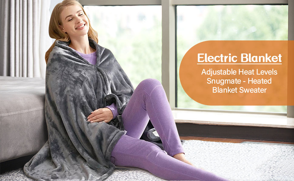 pduhko Snugmate Heated Blanket Sweater, Portable Heated