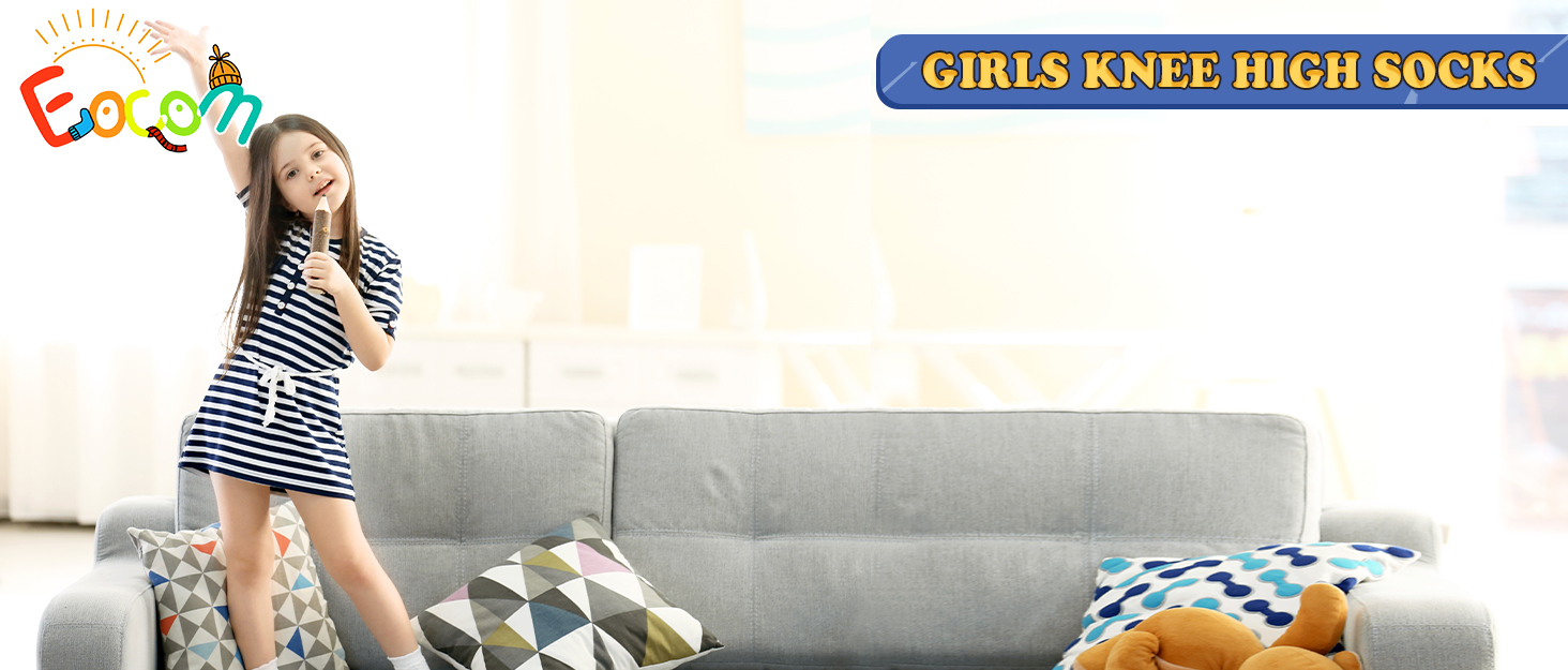 Girls Knee High Socks Kids Crazy Fun Gift Silly Tall Boot Cute Animal Cotton Long Socks 6 Pairs 2 girls knee socks