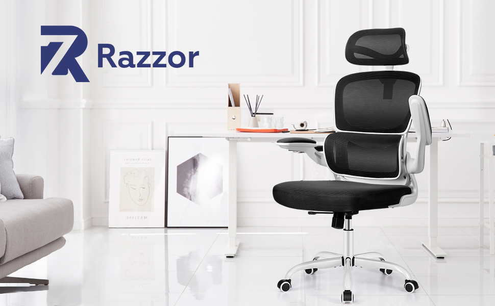 Razzor Ergonomic Office Chair, High Back Mesh Desk Chair with Lumbar