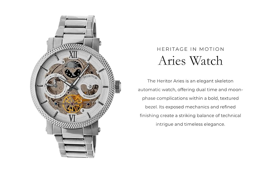 aries Amazon.com: HERITOR Aries Automatic Watch for Men – 43mm