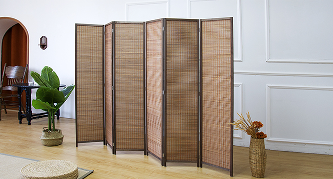 furnnylane 6 panel bamboo room divider