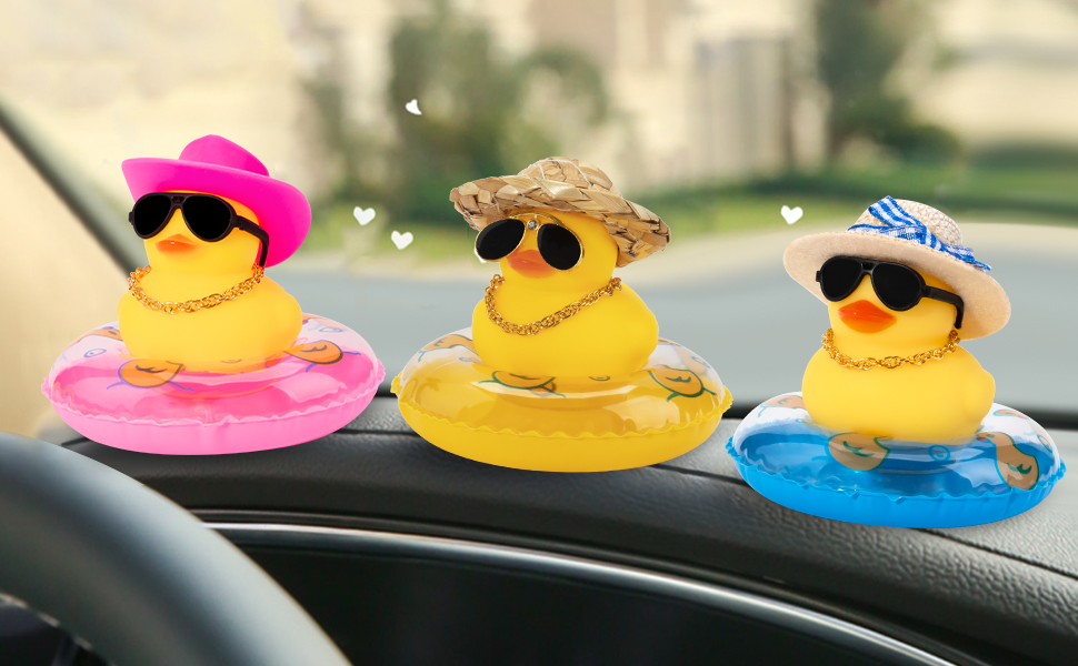 wonuu Car Rubber Duck 2Pcs of Car Duck Decoration Dashboard