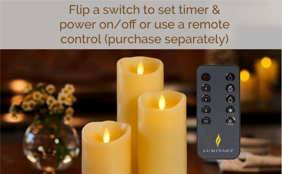 Luminara Flameless Pillar Candle (5.3 Inch, Ivory White); Moving Flame