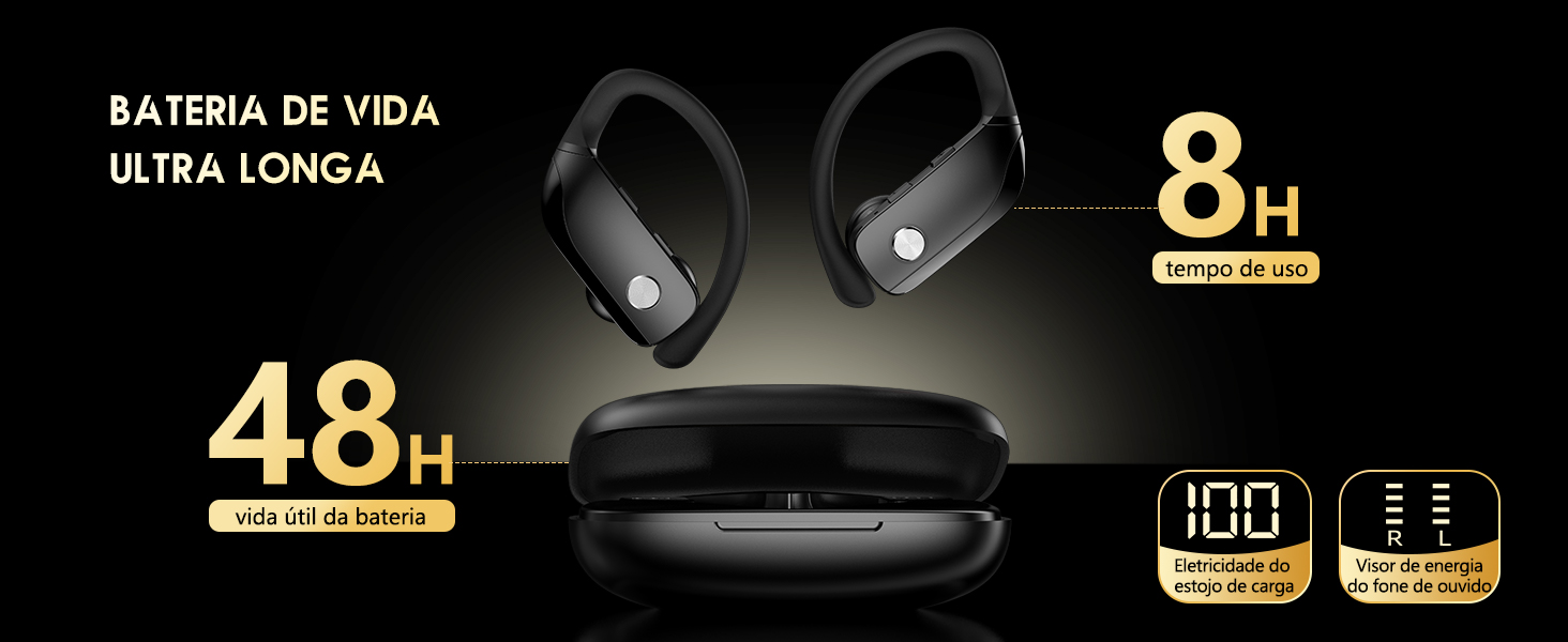 Fone de ouvido Bluetooth para esportes