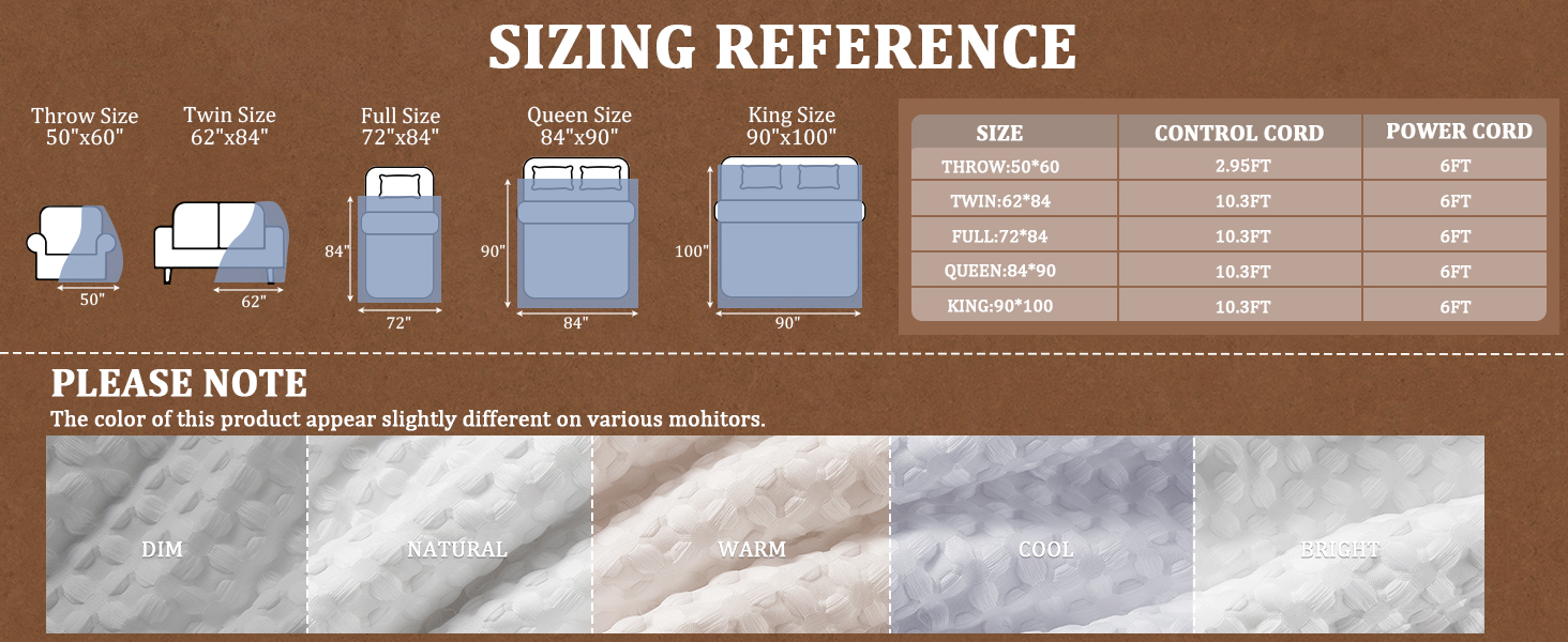 Heated Blanket Throw, Waffle Weave Electric