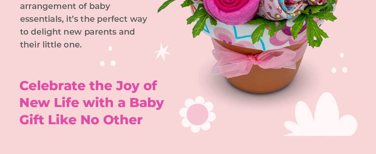 New baby girl clothing flower bouquet gift set