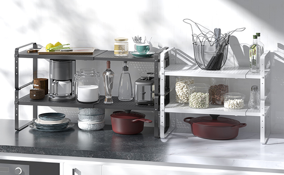 Expandable Kitchen Shelf Organizer Rack Heavy Duty