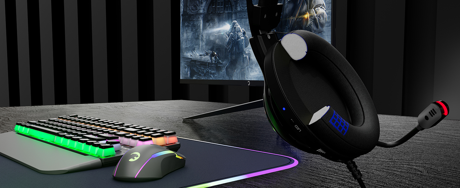 Ergonomic design for hours of gaming comfort.