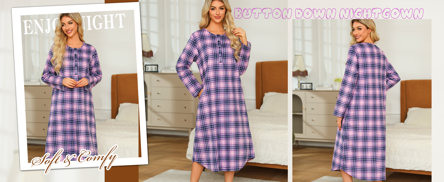 button up nightgown