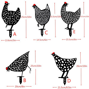 5pcs Chicken Yard Art